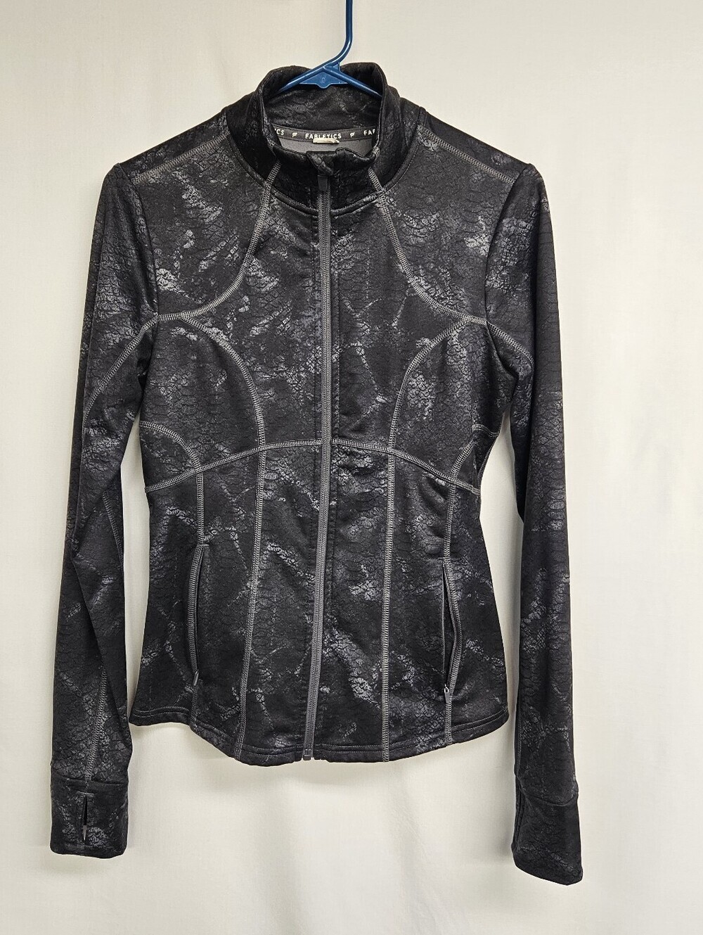 Fabletics Onyx Smudge Cold Weather Full-Zip Jacket Small Black Gray